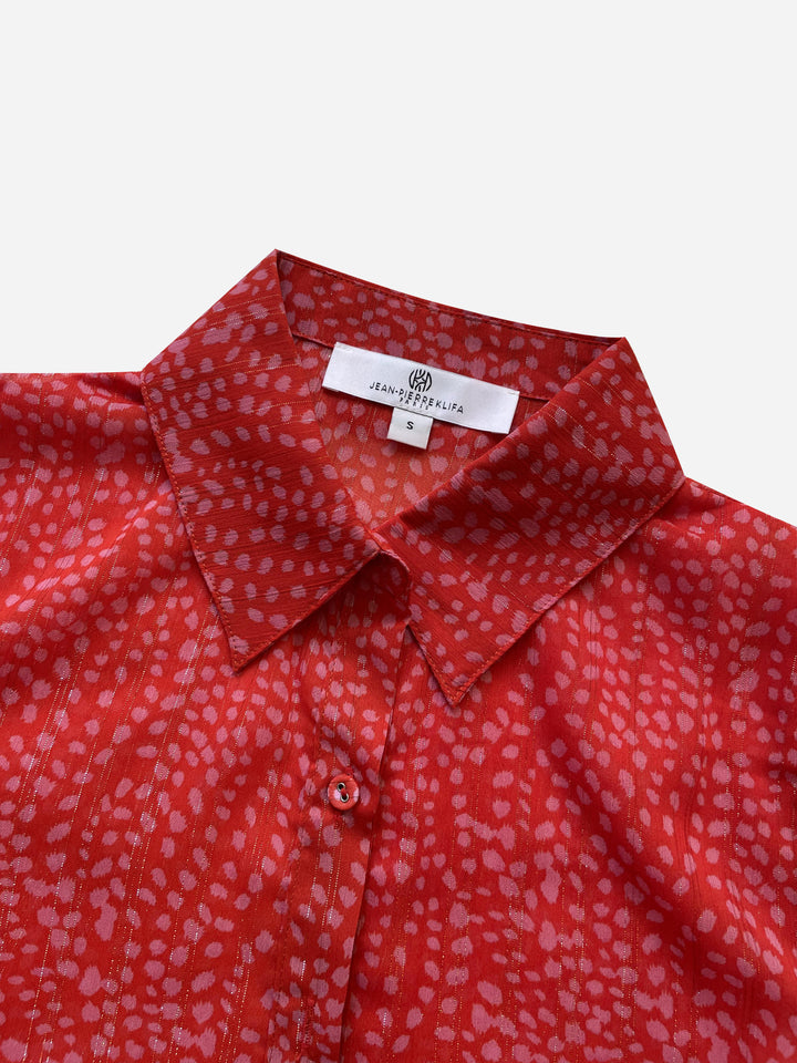 Checkered Shirt Wild Dots Raspberry Tops Jean-Pierre Klifa   