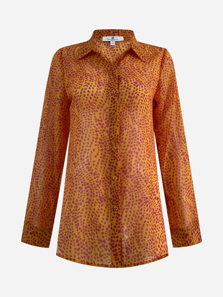 Checkered Shirt Wild Dots Mandarin Tops Jean-Pierre Klifa   