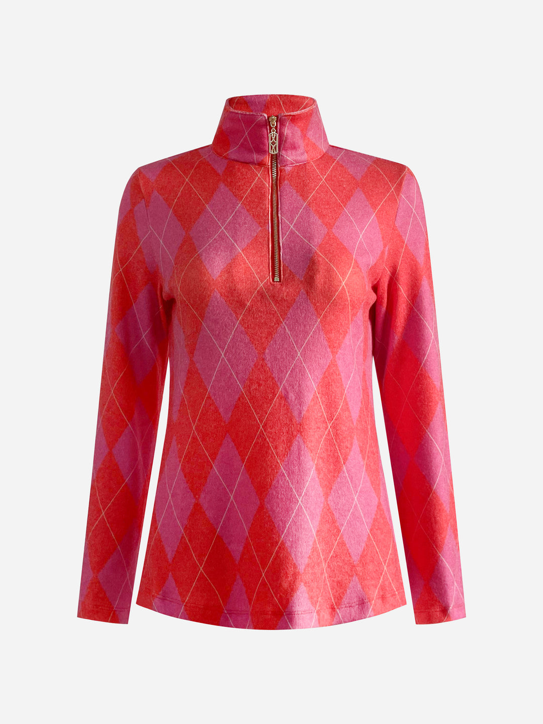 Golf Top Knit Argyle Red Tops Jean-Pierre Klifa   