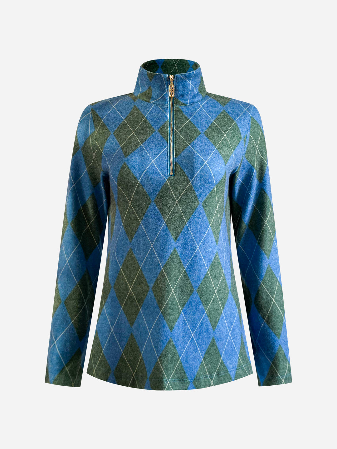 Golf Top Knit Argyle Blue Tops Jean-Pierre Klifa   