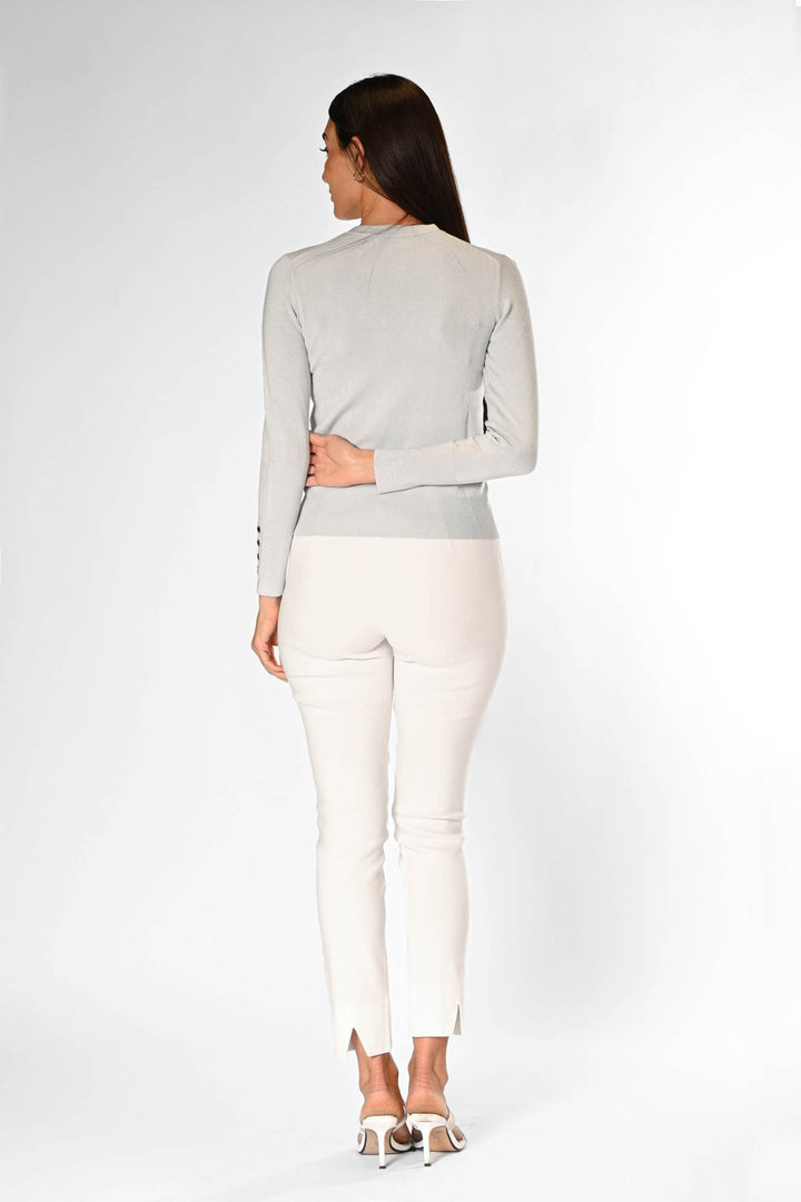 Z Button Sweater - Hazy Sky APPAREL - TOP - SWEATER jeanpierreklifa.com   