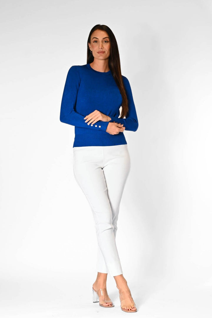 Z Button Sweater - Aegean Blue APPAREL - TOP - SWEATER jeanpierreklifa.com XS  