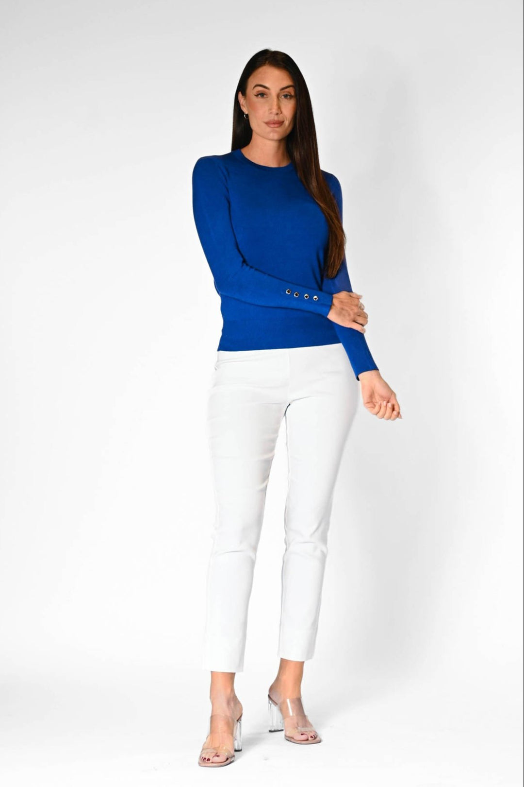 Z Button Sweater - Aegean Blue APPAREL - TOP - SWEATER jeanpierreklifa.com   