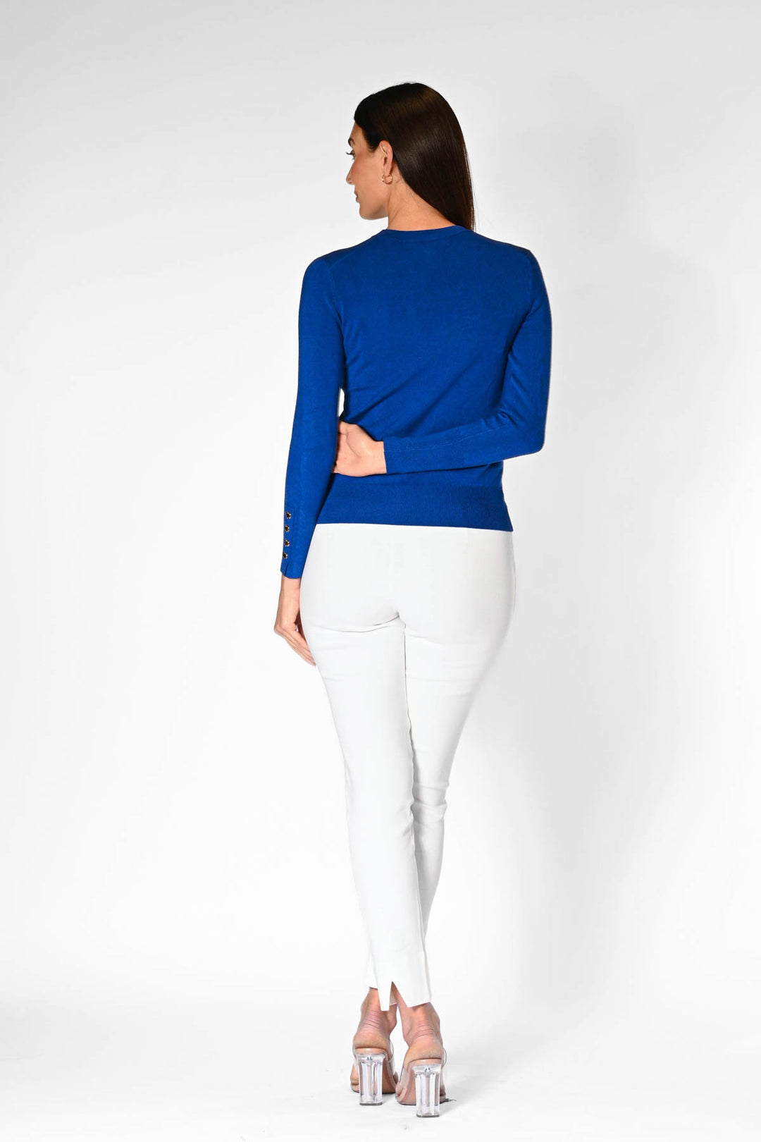 Z Button Sweater - Aegean Blue APPAREL - TOP - SWEATER jeanpierreklifa.com   