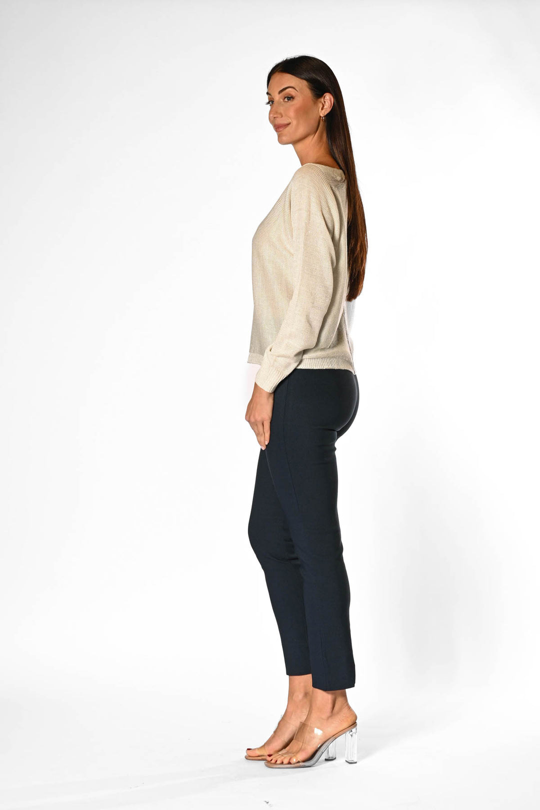 Back Zip Sweater - White APPAREL - TOP - SWEATER jeanpierreklifa.com   