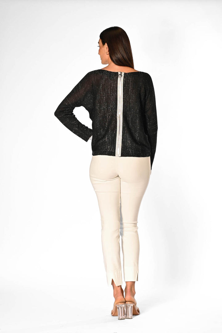 Back Zip Sweater - Black APPAREL - TOP - SWEATER jeanpierreklifa.com   