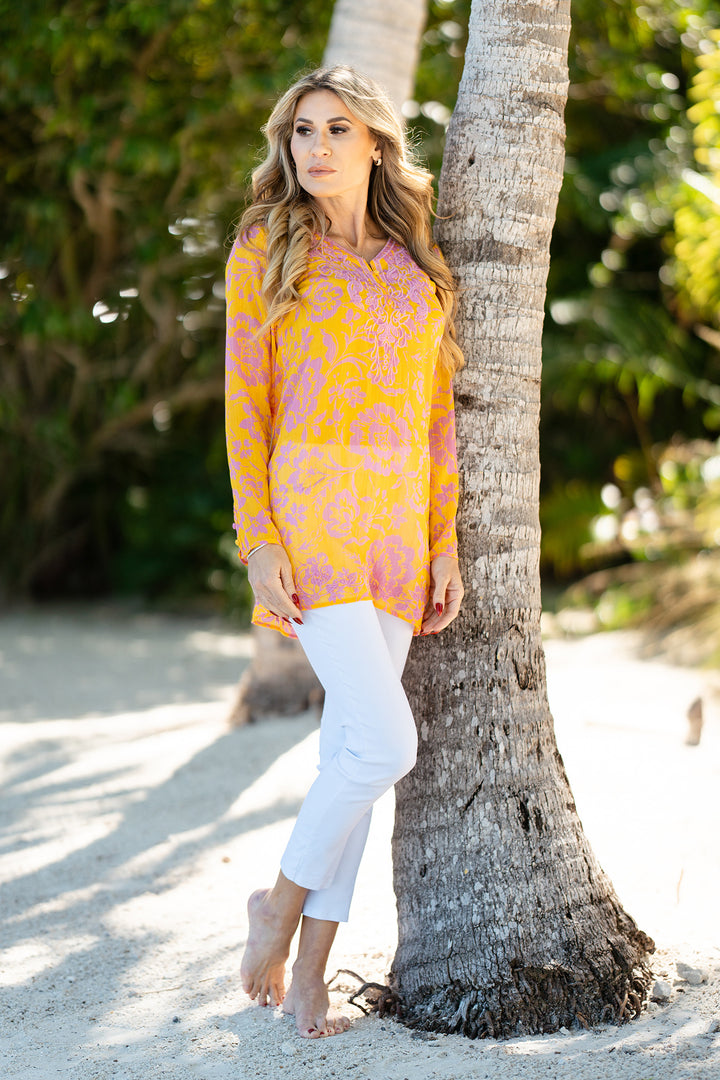 Marquesa Tunic Tropic Yellow APPAREL - TOP jeanpierreklifa.com   