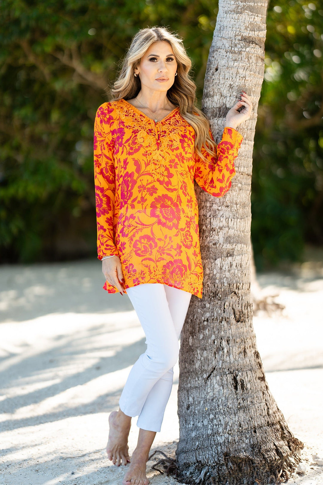 Marquesa Tunic Tropic Orange APPAREL - TOP jeanpierreklifa.com   