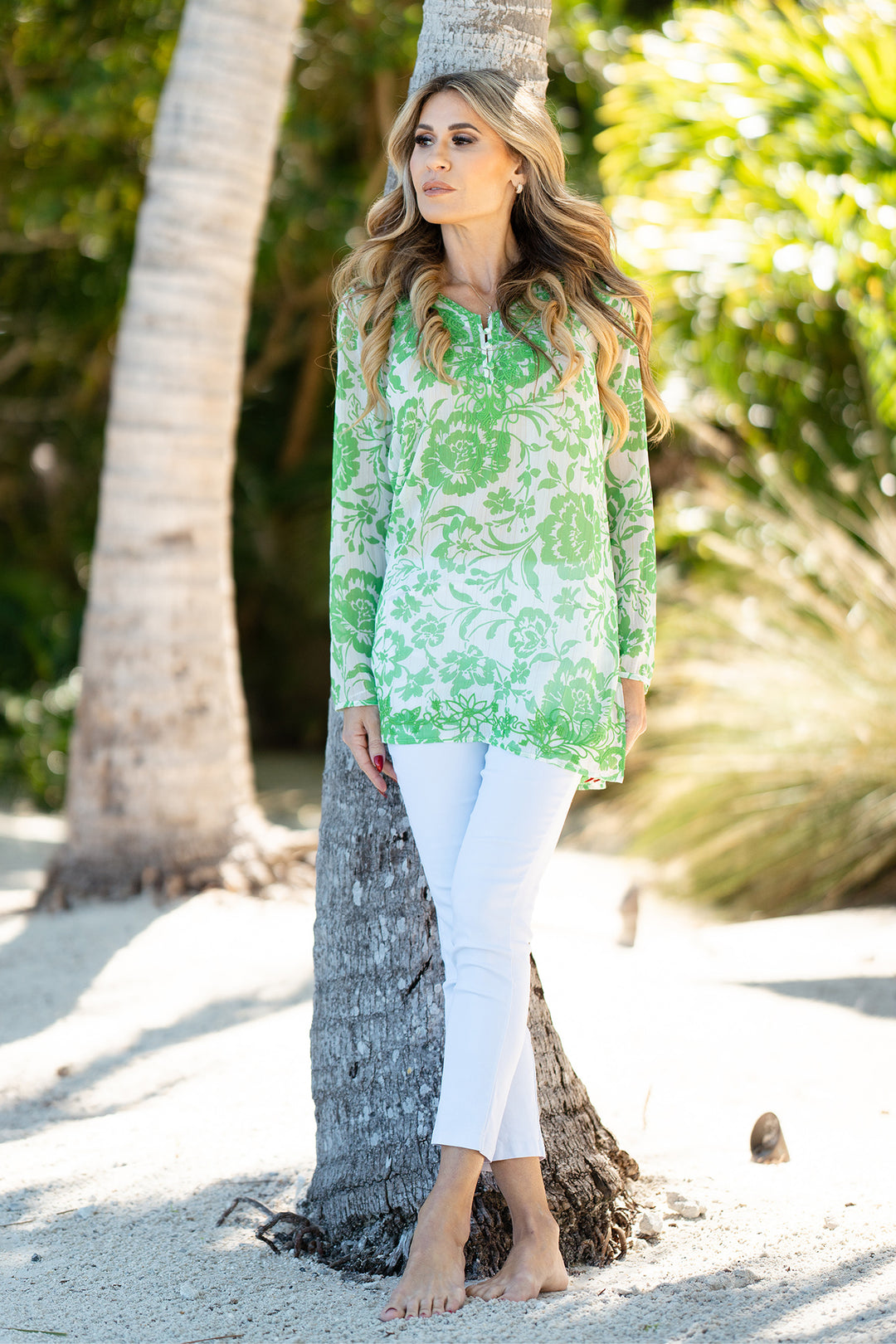 Marquesa Tunic Tropic White APPAREL - TOP jeanpierreklifa.com   