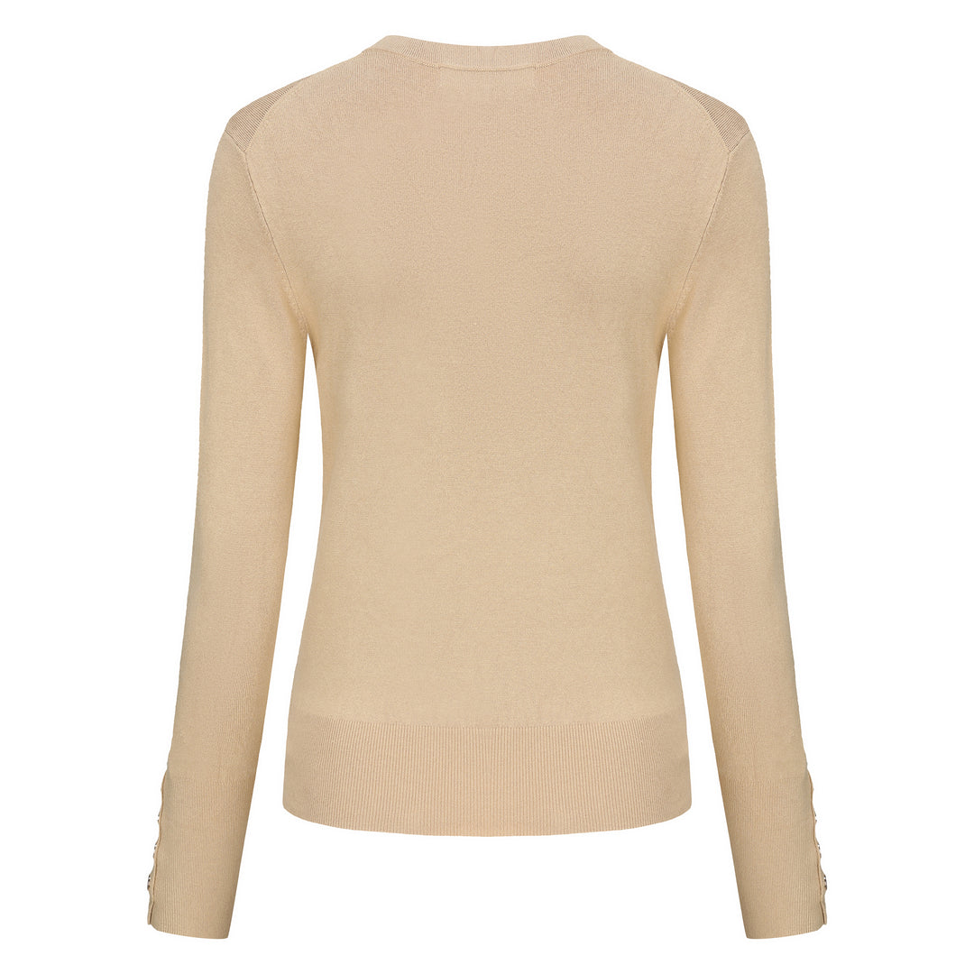 Z Button Sweater - Camel APPAREL - TOP - SWEATER jeanpierreklifa.com   