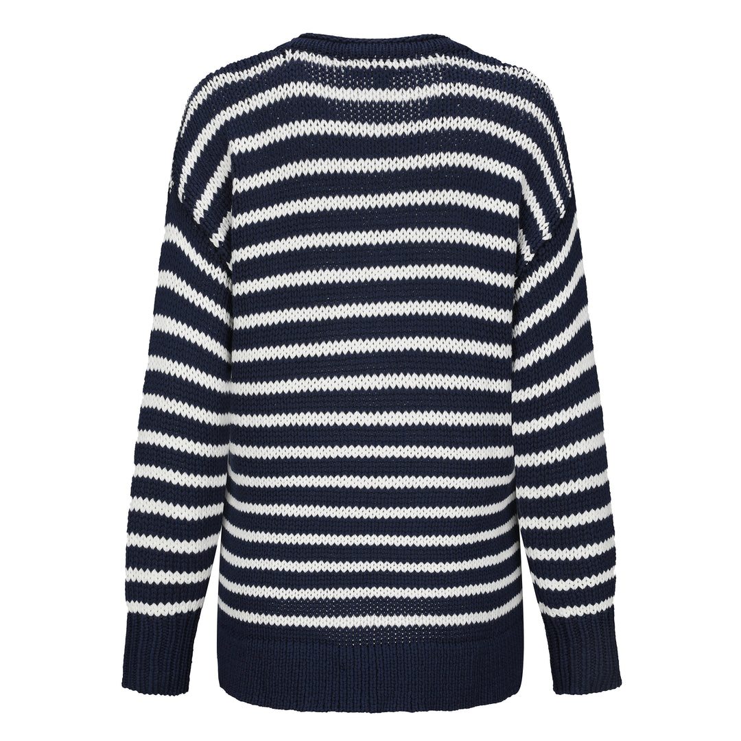 Jersey Girl Sweater - Jet Navy/White APPAREL - TOP - SWEATER jeanpierreklifa.com   