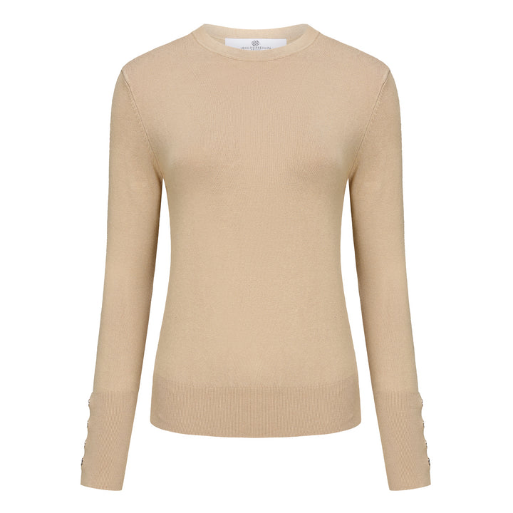 Z Button Sweater - Camel APPAREL - TOP - SWEATER jeanpierreklifa.com   