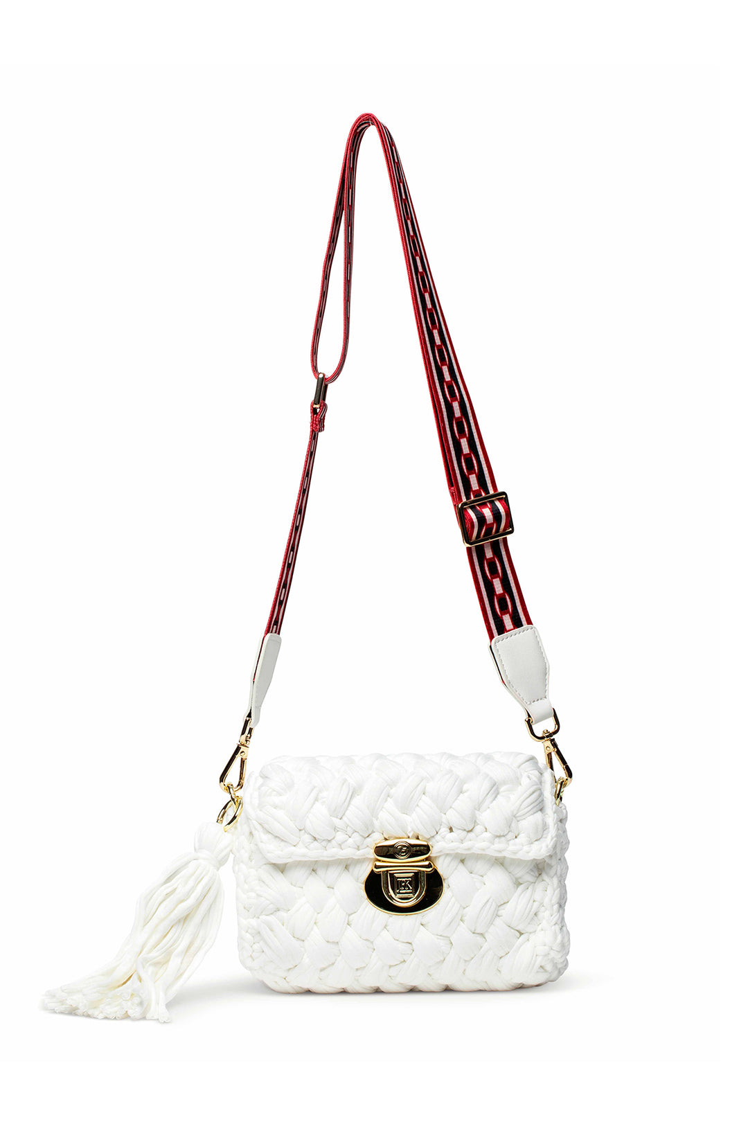 Crochet Crossbody White Handbag jeanpierreklifa.com