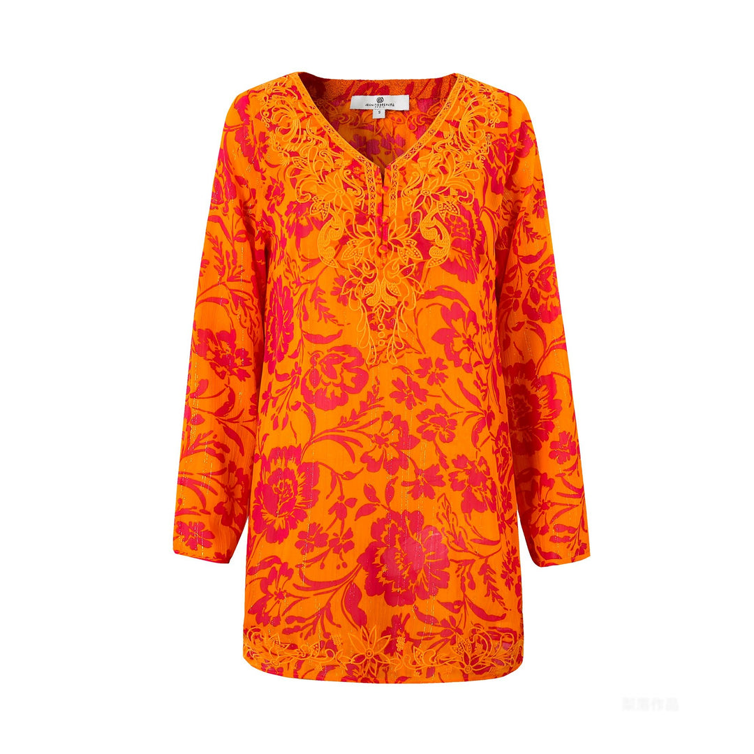 Marquesa Tunic Tropic Orange APPAREL - TOP jeanpierreklifa.com   