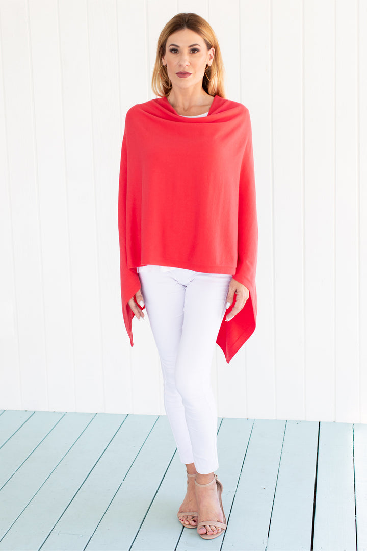 Summer Poncho Coral Poncho jeanpierreklifa.com   