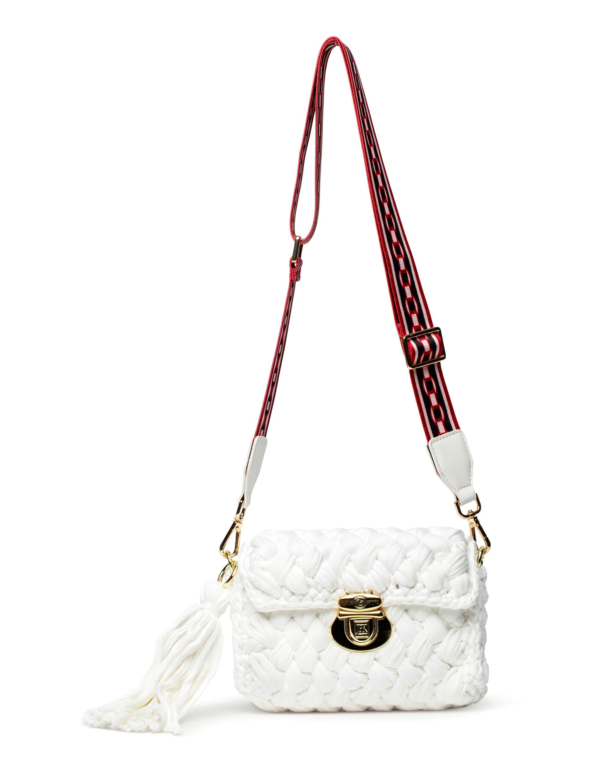 Crochet Crossbody White Handbag jeanpierreklifa.com   