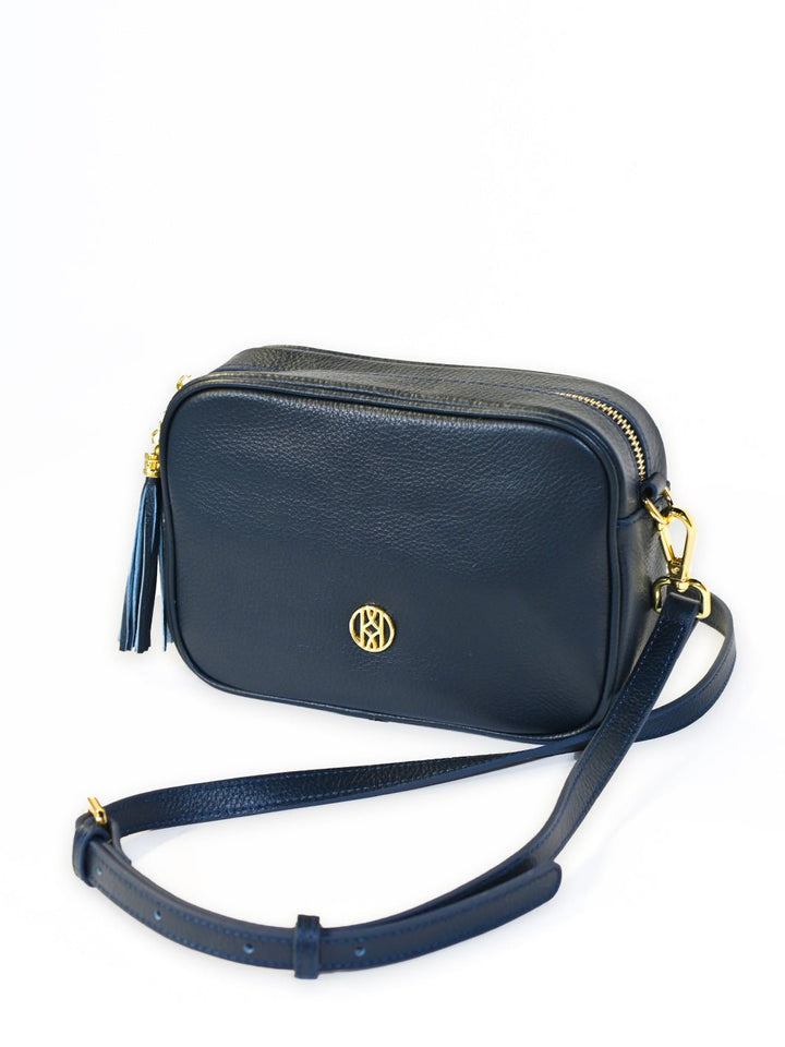 Leather Side Bag Navy ACCESSORY - HANDBAG jeanpierreklifa.com   