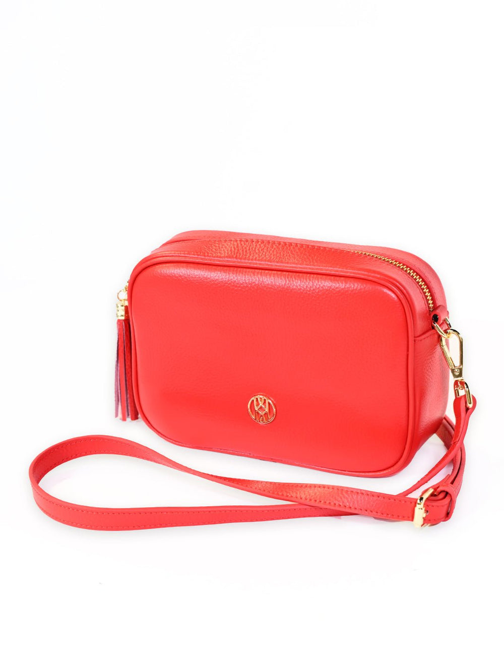 Leather Side Bag Red ACCESSORY - HANDBAG jeanpierreklifa.com   