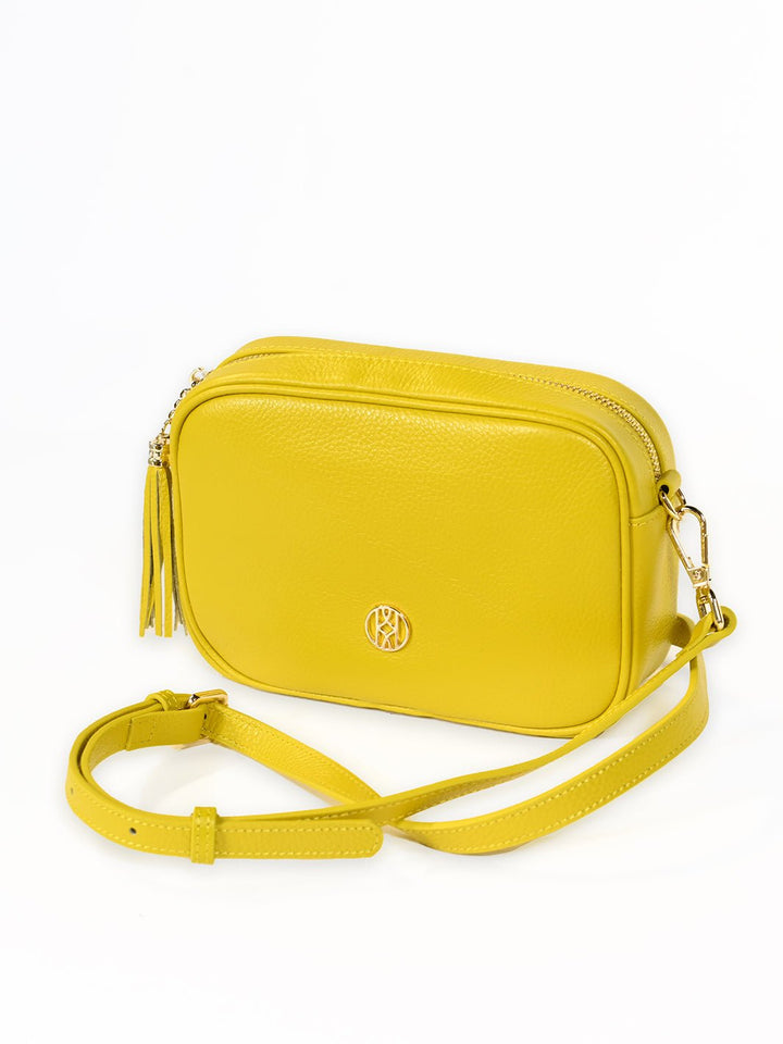 Leather Side Bag Mustard ACCESSORY - HANDBAG jeanpierreklifa.com   